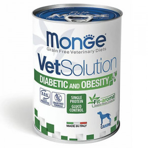 MONGE VETSOLUTION CANINE DIABETIC OBESITY konservi suņiem 400g